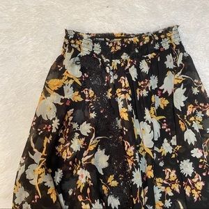 Free People Floral Sheer Maxi Skirt